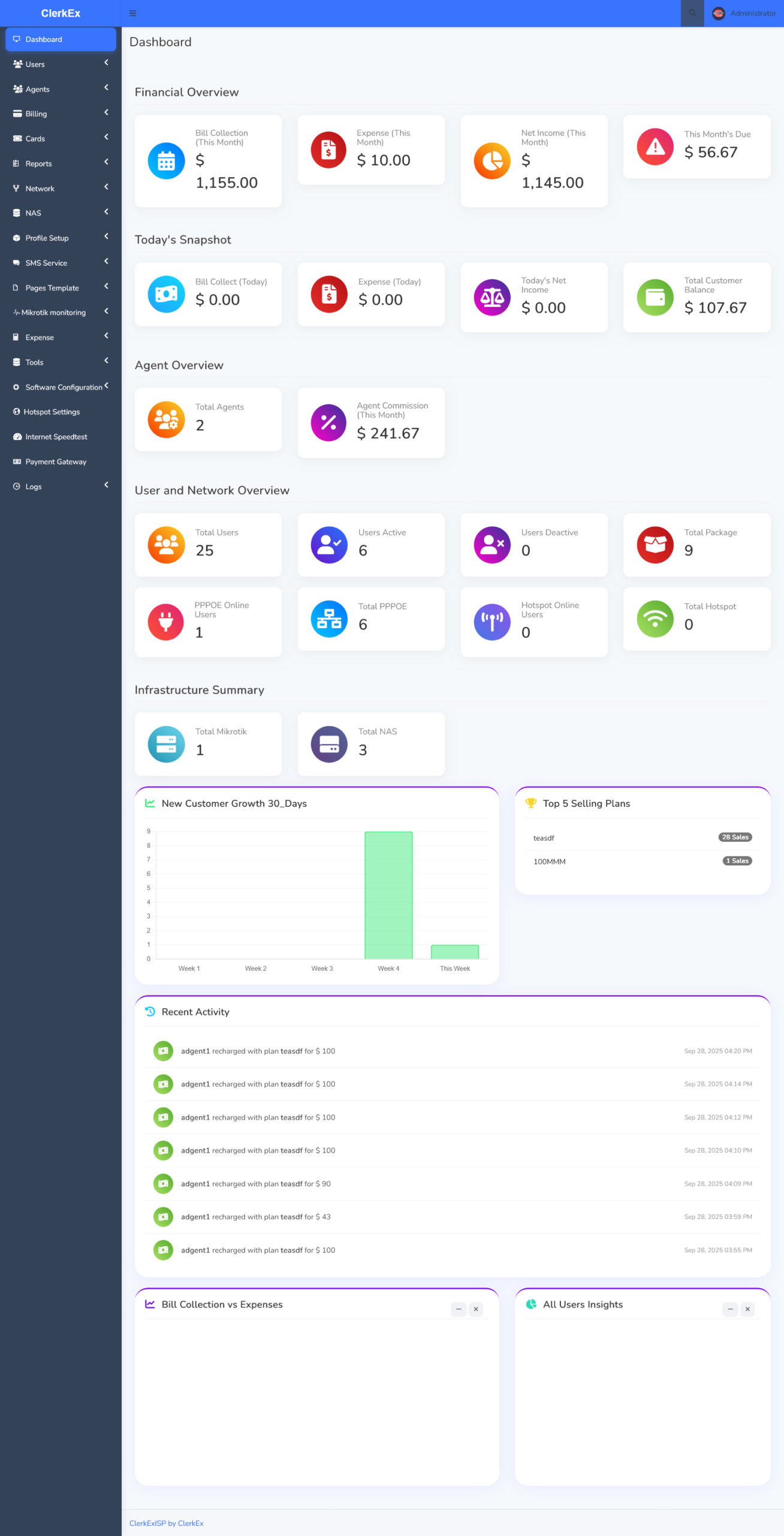 ClerkEx ISP Billing With Radius on premise server UPTO 1000 Users